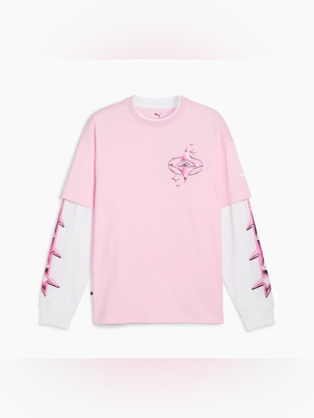 NWT PUMA X Lafrance Pink Heem Crew Neck Long Sleeve T-Shirt Mens Pink Casual L